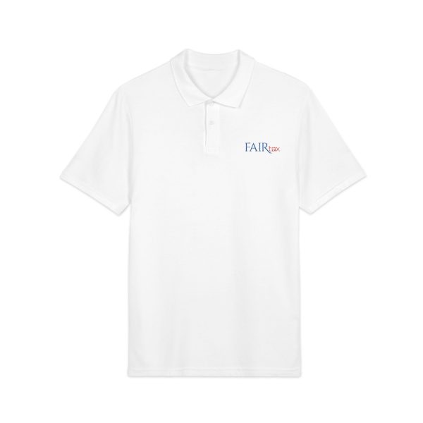 Embroidered Unisex Pique Polo Shirt - Light Colors with Embroidery FAIRtax logo - Image 3