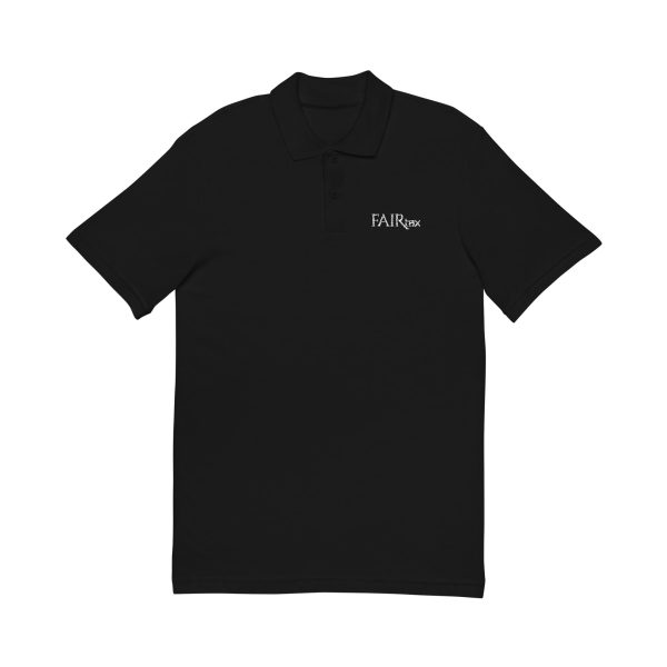 Embroidered Unisex Pique Polo Shirt - Dark Color with Embroidery FAIRtax logo