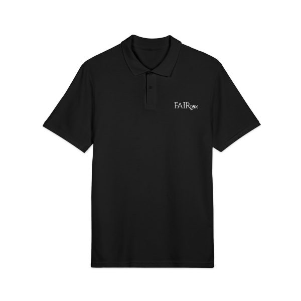 Embroidered Unisex Pique Polo Shirt - Dark Color with Embroidery FAIRtax logo - Image 3