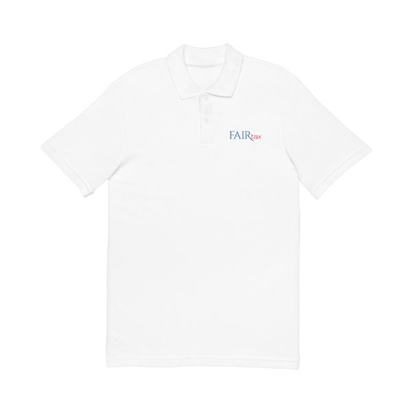 Embroidered Unisex Pique Polo Shirt - Light Colors with Embroidery FAIRtax logo