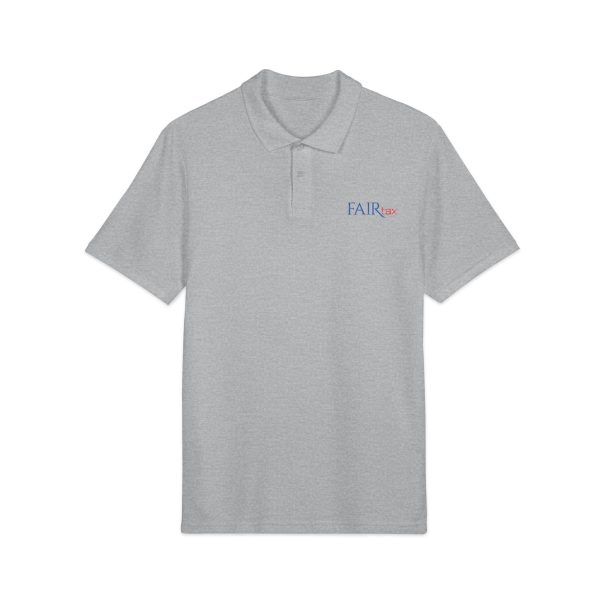 Embroidered Unisex Pique Polo Shirt - Light Colors with Embroidery FAIRtax logo - Image 7